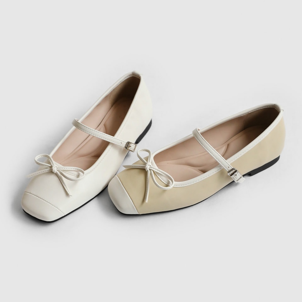 Clain Mary jane Flats (1cm)