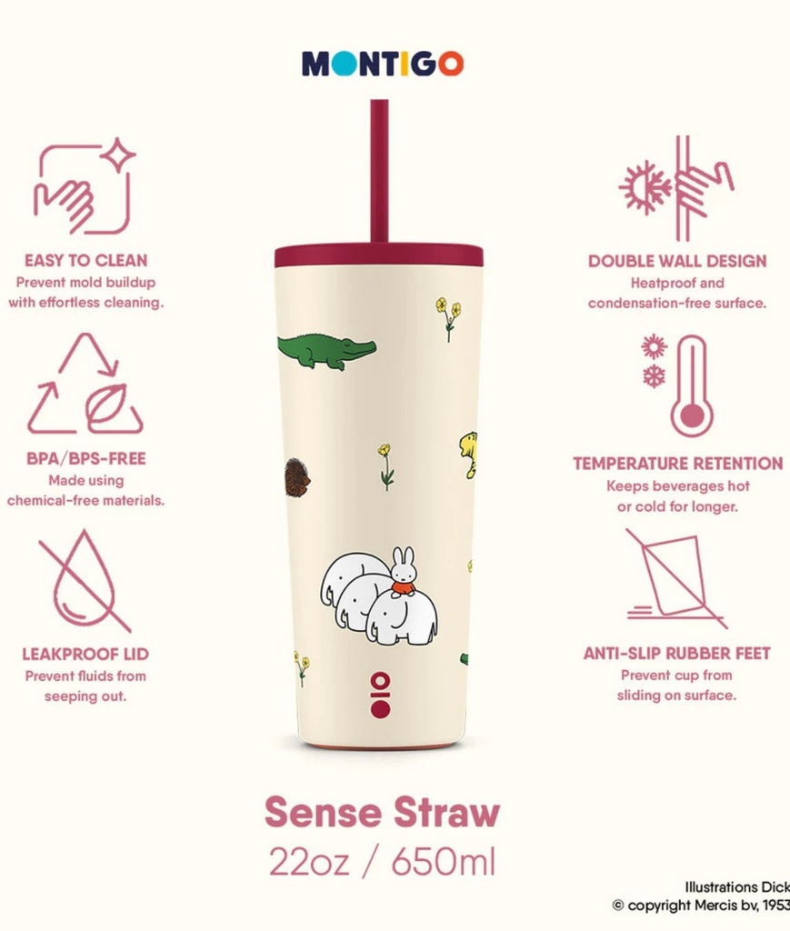 MT Miffy Sense Straw Cup 22 Oz