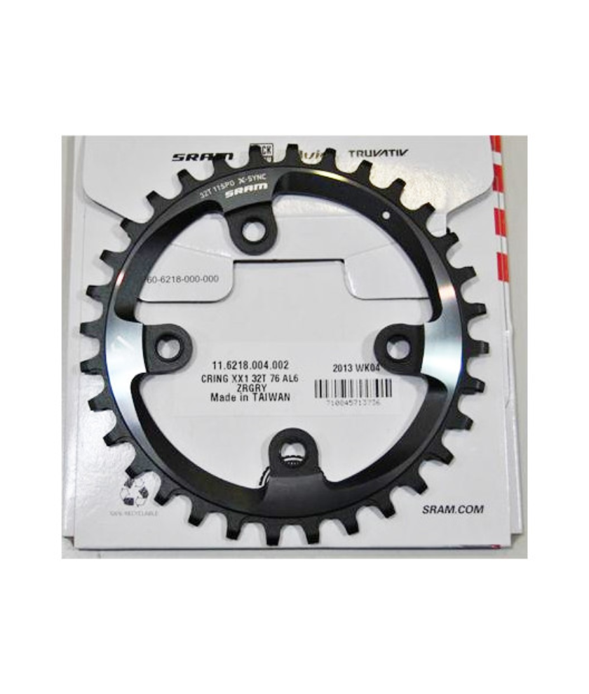 SRAM XX1 CHAINRINGS 32T 76BCD ALUM 6MM GREY 11 SPEED 11.6218.004.002