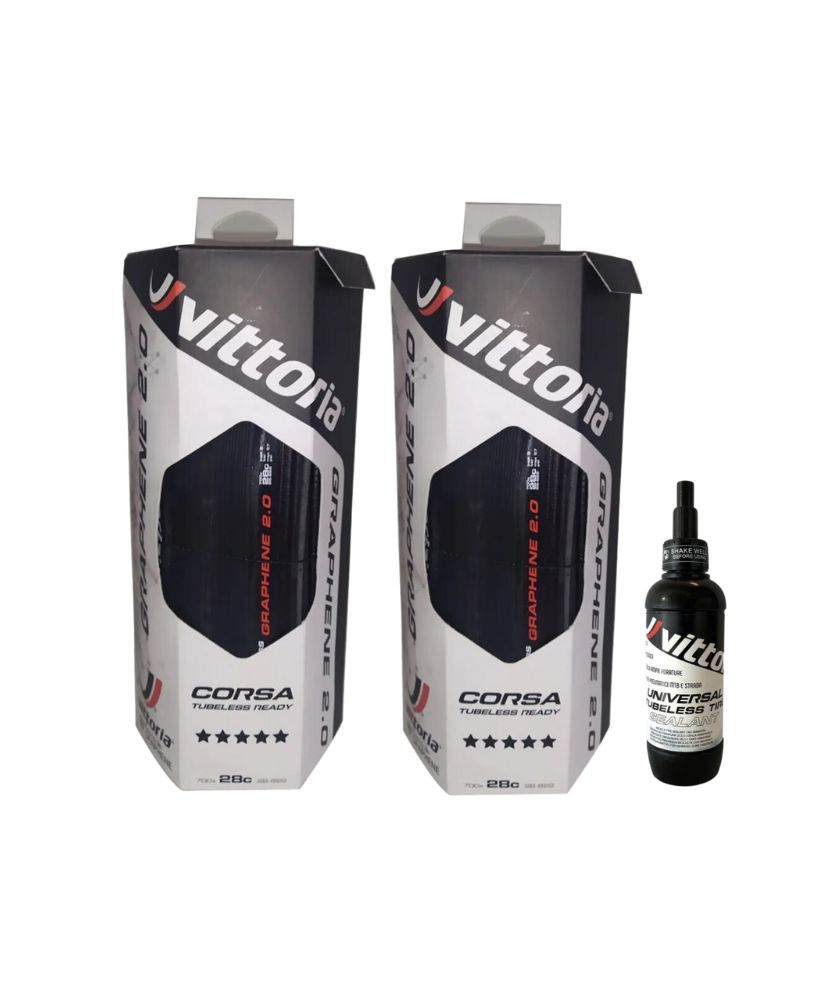 Corsa G2.0 TLR Road Tyre (700x28c Full Black + Sealant 80ml)