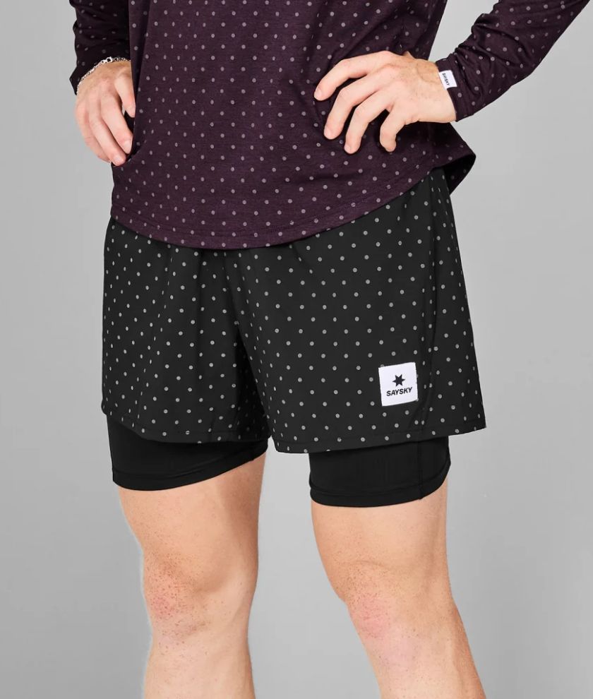 Reflective Polka Pace 2 In 1 Shorts 5"