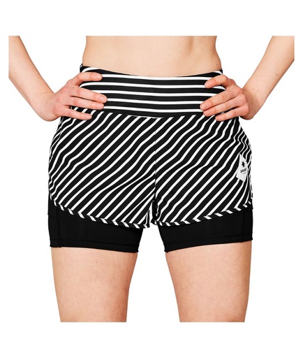 W Stripe Pace 2 in 1 Shorts 3"